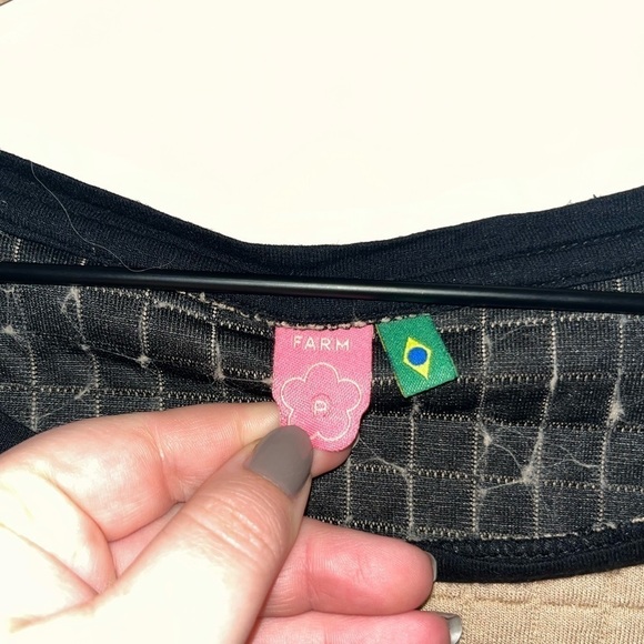 FARM RIO Waffle Texture Caramel Brown Crop Top Size Small - Picture 2 of 6